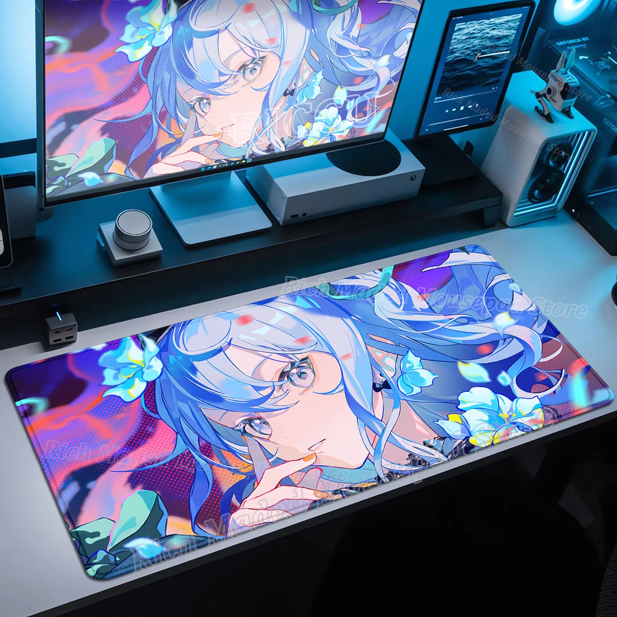 Hololive Hoshimachi Suisei, милый коврик для мыши, аксессуары для столов, большой настольный коврик, аниме Kawaii, ковер для девочек, резиновый коврик для мыши для ноутбука XXL