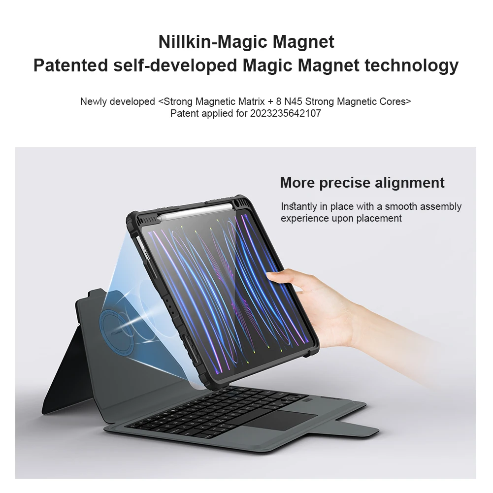 Imagem -03 - Capa de Teclado Magnético para Ipad Pro 13 m4 Air 11 2024 Nillkin Destacável Backlight Ipad Capa Multi-toque para Ipad Pro 11 Polegadas