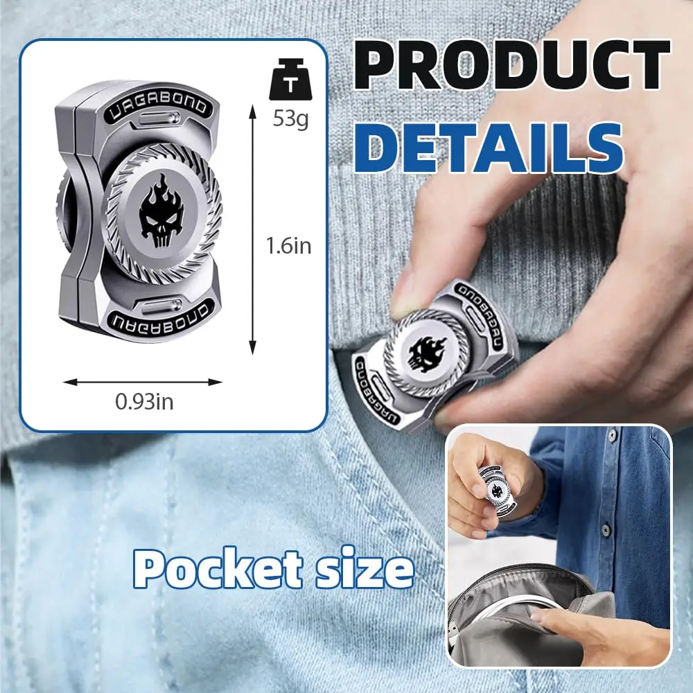 لعبة فيدجيت 3 في 1 مع أداة لعب مغناطيسية ودوارة دفع - لعبة تخفيف التوتر وأداة تركيز ADHD للبالغين ألعاب Edc #3