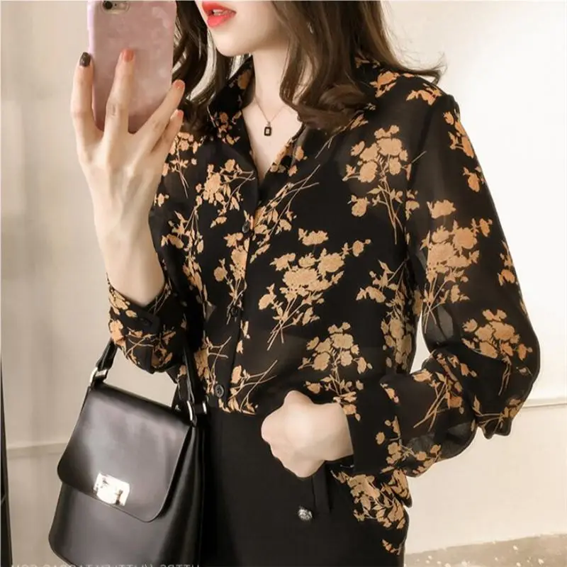 PLAZSON Women\'s Oversized Shirt Flower Cardigan Vintage Blouse Summer Long Sleeve Sheer Sunscreen Tops Loose Blusas рубашка