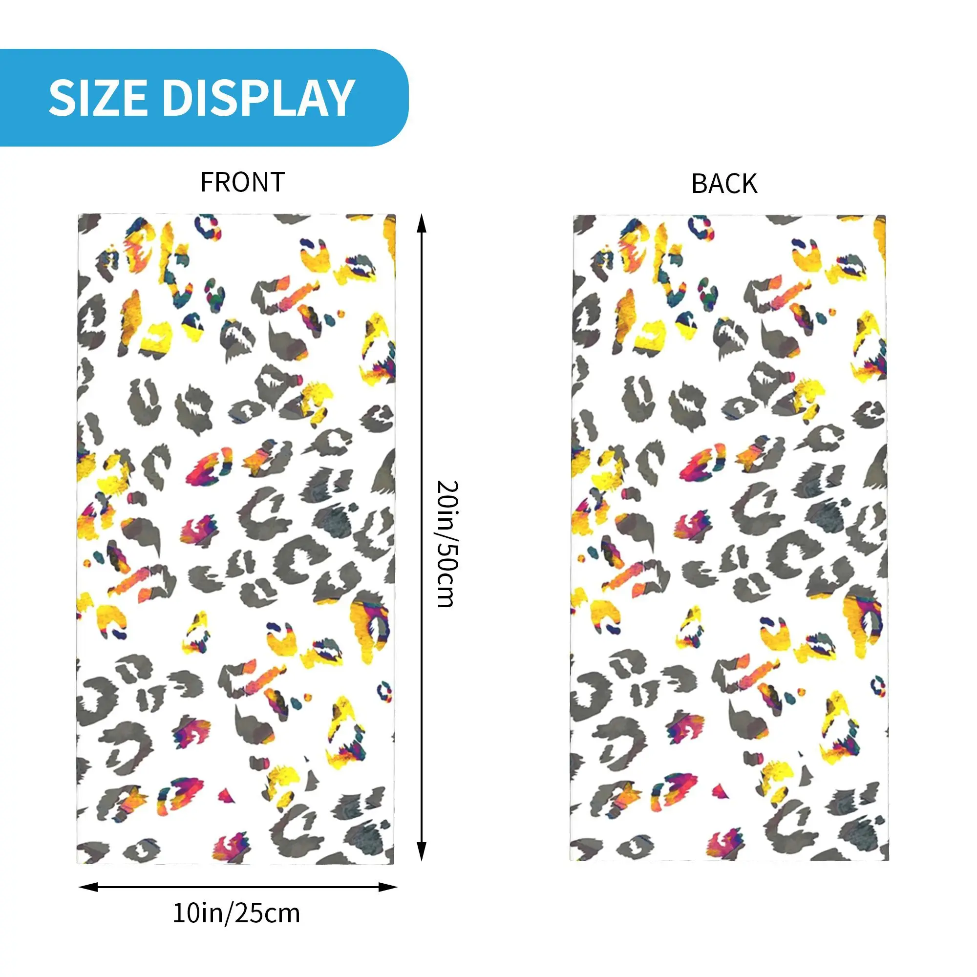 컬러 레오파드 프린트 반다나 넥 게이터 프린트 마스크 스카프 다기능 모자를 쓰고 있죠 하이킹 낚시 남여 성인 방풍