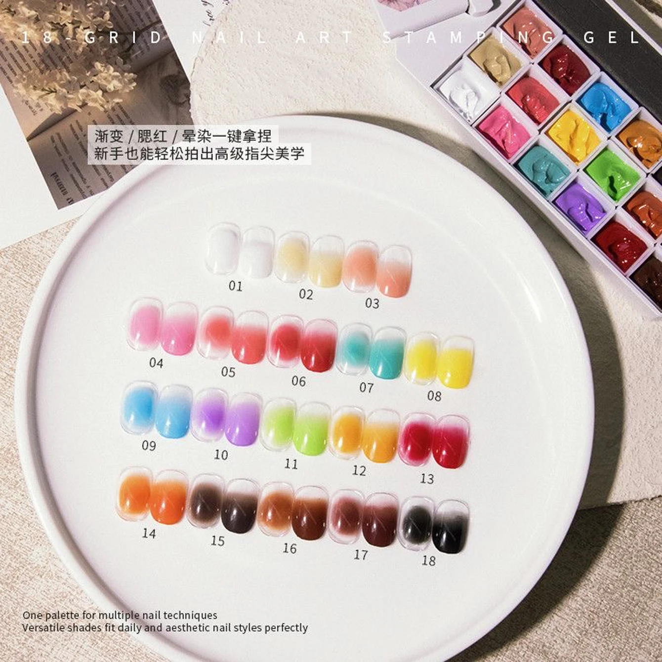 18-Farben-Malpalette Neue Monet-Blumen-Malpalette, Transfermalerei, Blumengel-Lack, geeignet für den DIY-Einsatz im Salon – Detail 4