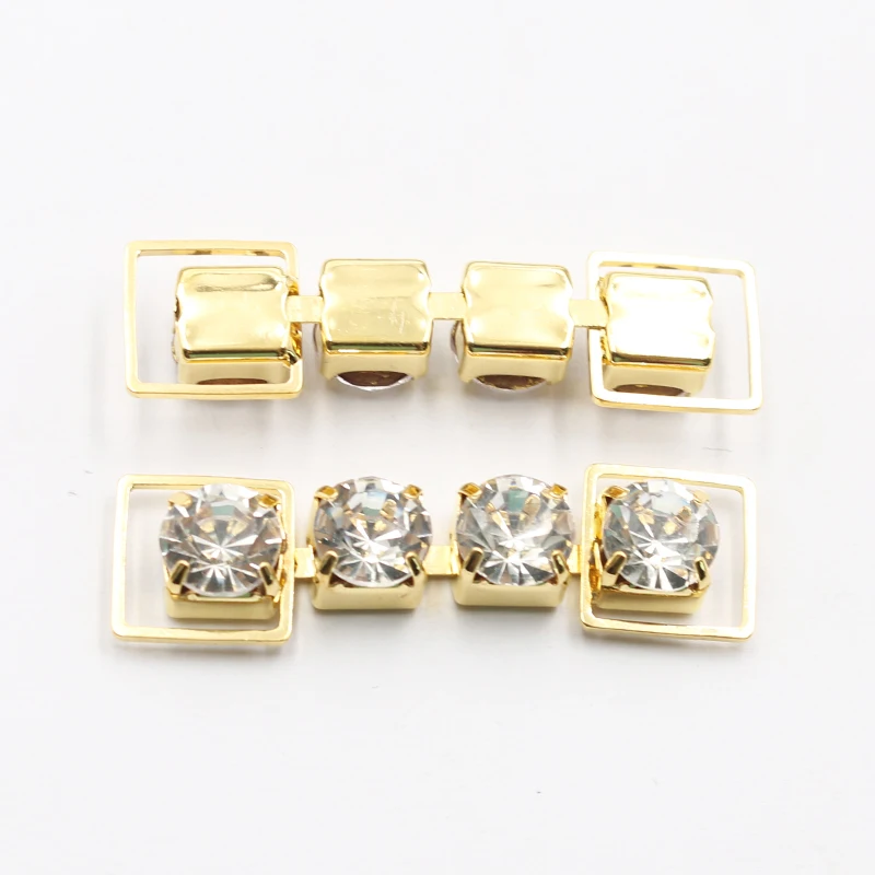 10Pcs 13 * 45MM Single Drainage Diamond Decorative Chain/Bikini Connection Buckle for Shoulder Strap Clothing Dress Accessor