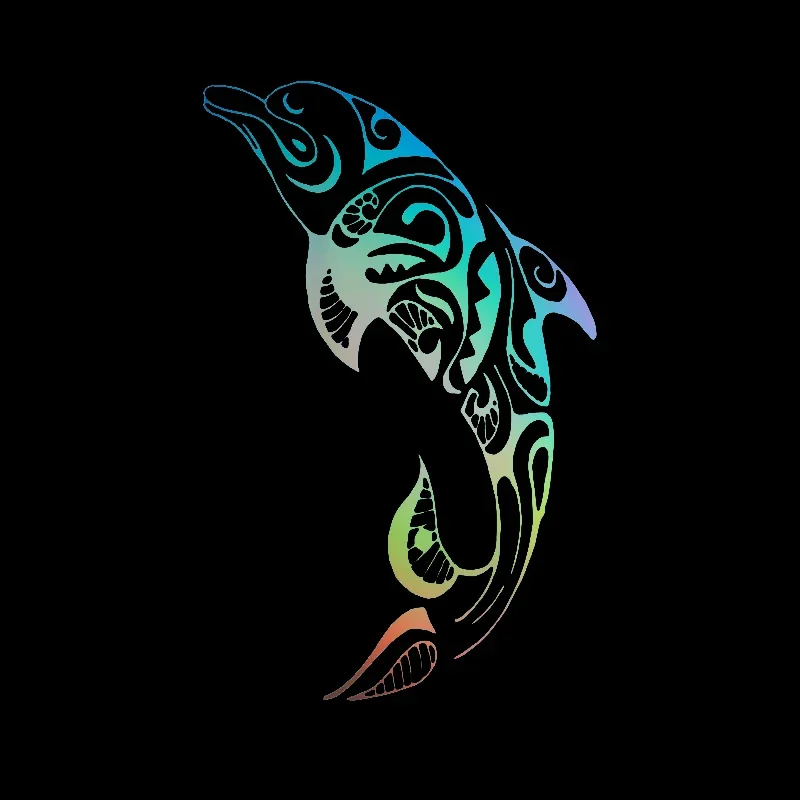 Car Stickers Sticker Tribal Dolphin Wildlife Pattern Products Sunscreen and Waterproof Caravan Accessories Cute, Decoration PVC image 2