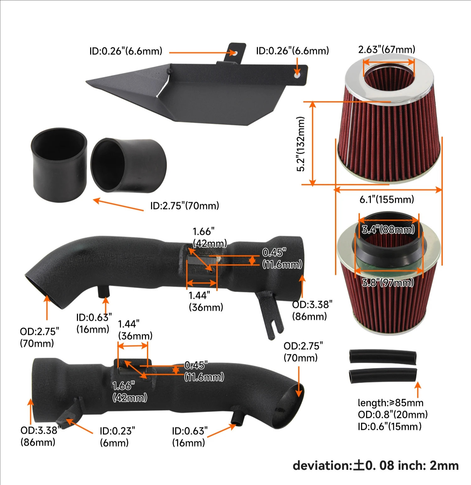 Geschikt voor de koude luchtinlaatpijp van Nissan 370Z Infiniti G37 3.7L V6-motor van 2009 tot 2019