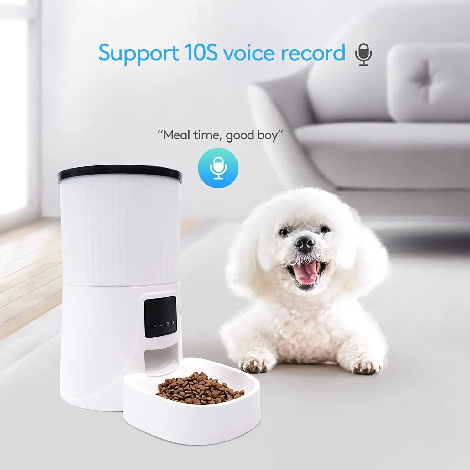 4L Automatic Pet Feeder, Smart Pet Feeder for Cats and Dogs by WiFi, Auto Pet Food Dispenser with Smartphone Control