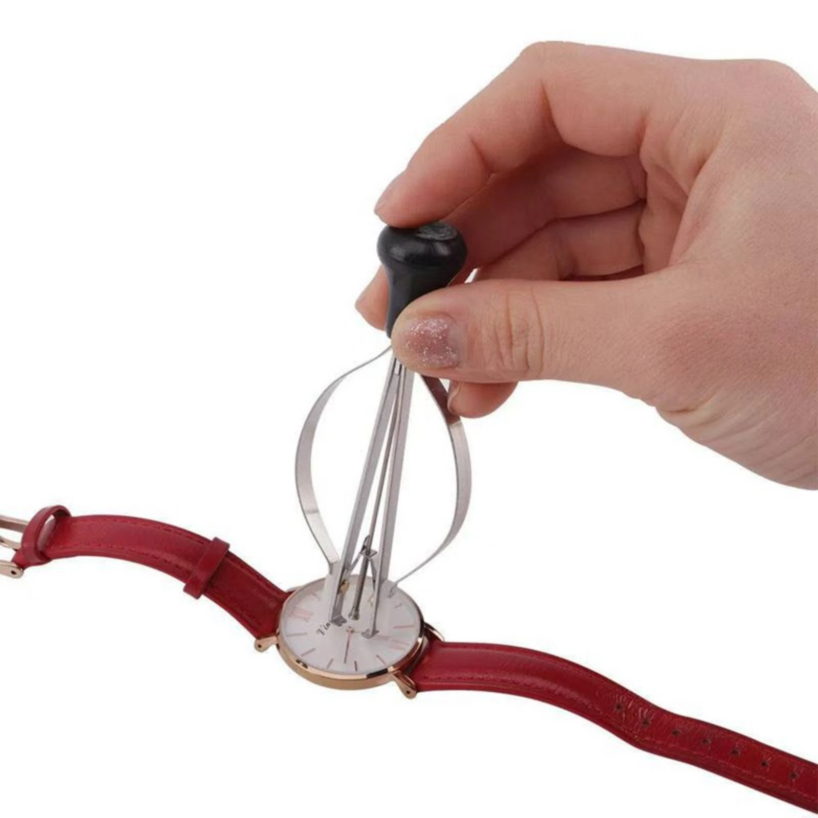 Watch Hand Pressing Tool with Plastic Heads Accurate Watch Hand Press Interchangeable Versatile for Watchmakers