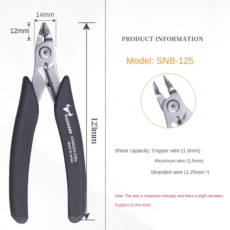 Imagem -03 - Tsunoda-alicatadores Eletrônicos do Corte do pé Alicatadores Diagonais Alicatadores Plásticos do Corte Ssm Scn Snb Spn125 Feitos em Japão 5
