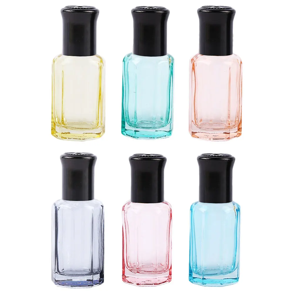 

6Pcs Essential Oil Roller Bottle Glass Leakproof Refillable Travel Subpackaging Bottle Glass Roll -on Bottles