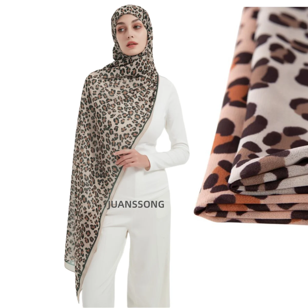 NEW Elegant Leopard Print Chiffon Scarf Shawl Women Islamic Muslim Scarves Wraps Lady Echarpe Foulard Europe Fashion Hijabs