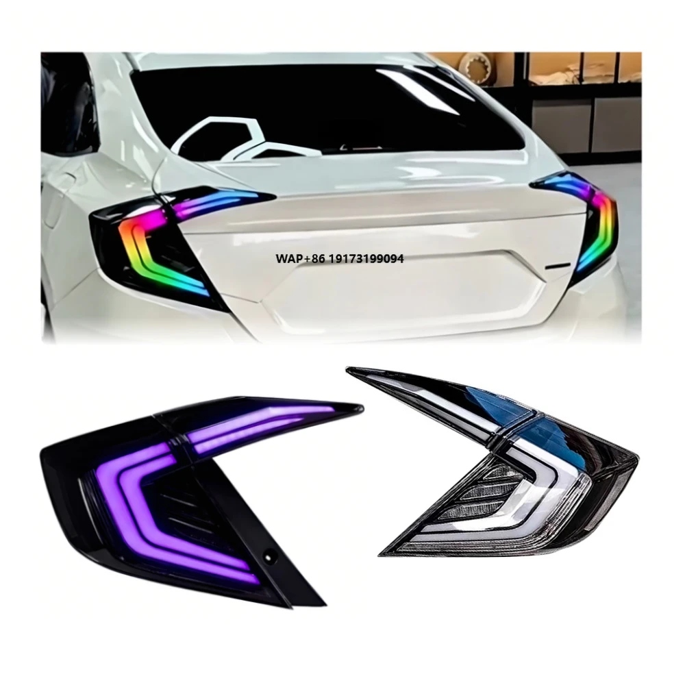 

For Civic 10th Gen 2016-2018 RGB LED Taillight Fog DRL Brake Turn Signal Lamp Plug and Play Automotive Accessories for