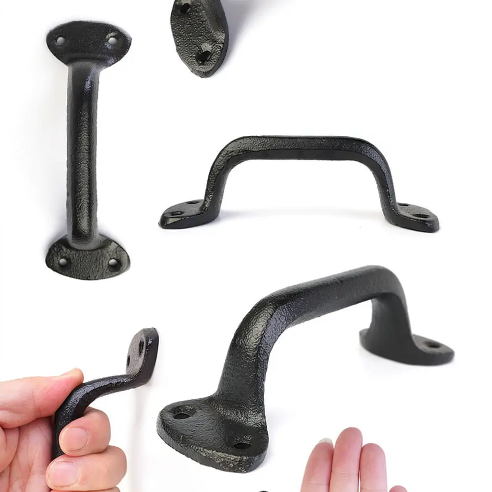 Rustic Cast Iron Cabinet Pull Vintage Drawer Handle Antique Furniture Hardware Cupboard Door Decorative Metal Accessory