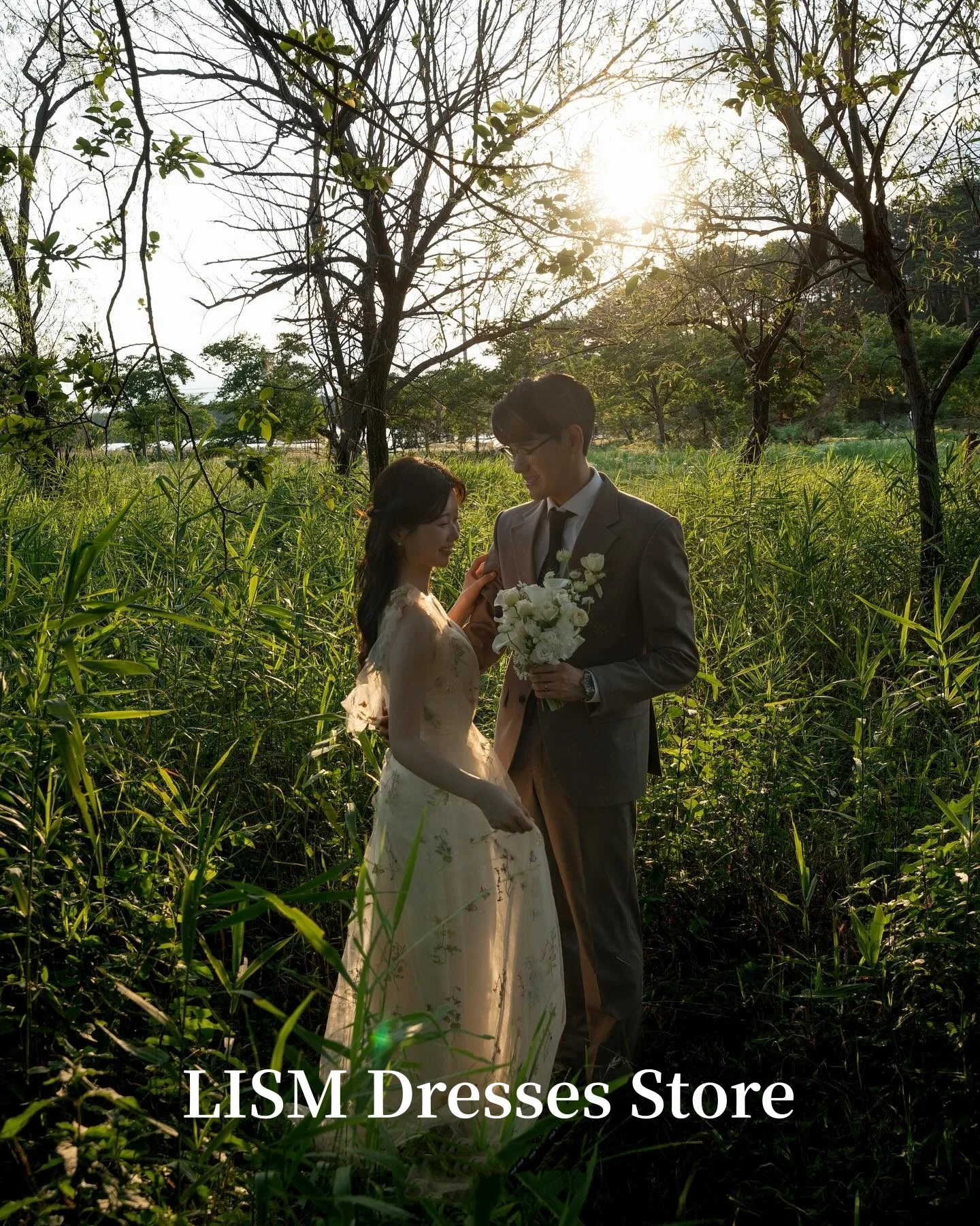 فساتين سهرة كورية باللون الأصفر على شكل حرف a من LISM تول حريري فساتين زفاف خرافية فساتين سهرة لالتقاط الصور حسب الطلب #3