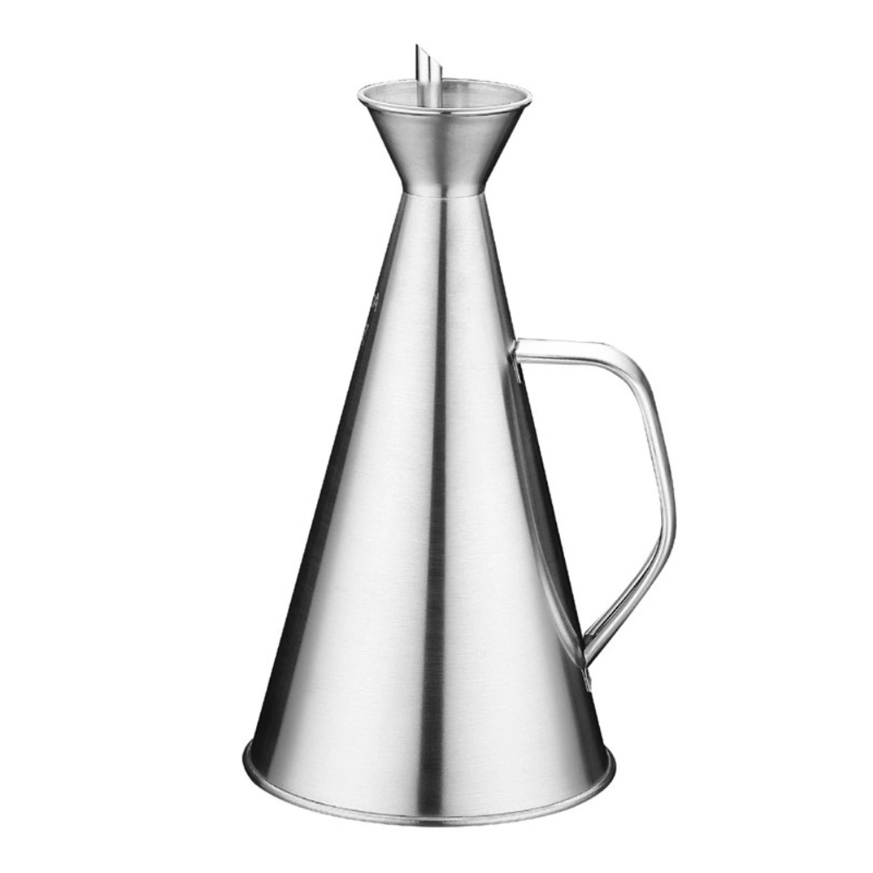 

A53I 1000ML Stainless Steel Olive Oil Bottle Vinegar Sauce Seasoning Dispenser Condiment Storage Container for Kitchen