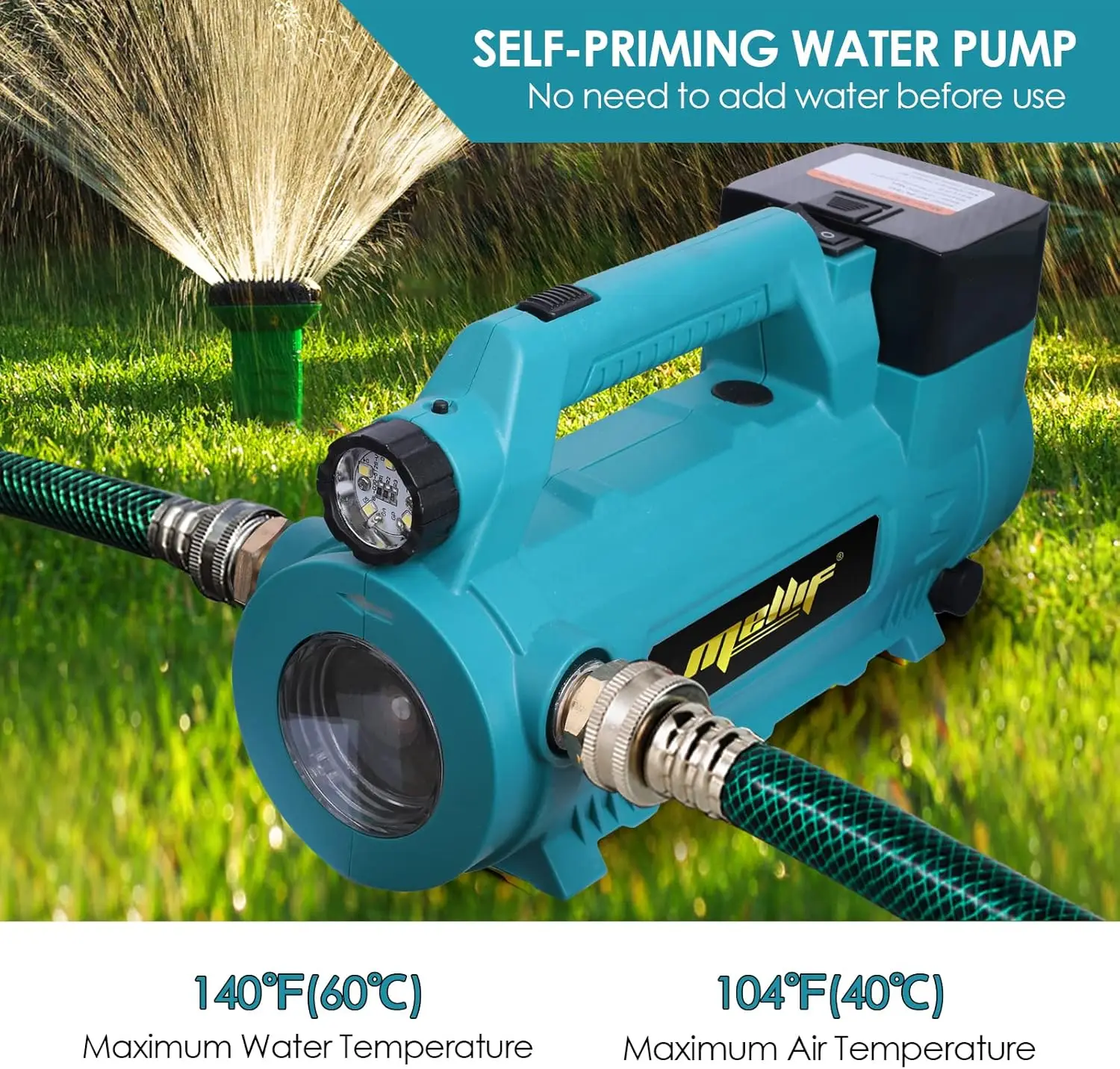 Cordless Transfer Water Pump Compatible with Makita 18V Battery, Electric Garden Pump, Cordless Self-Priming Pump (Tool Only)