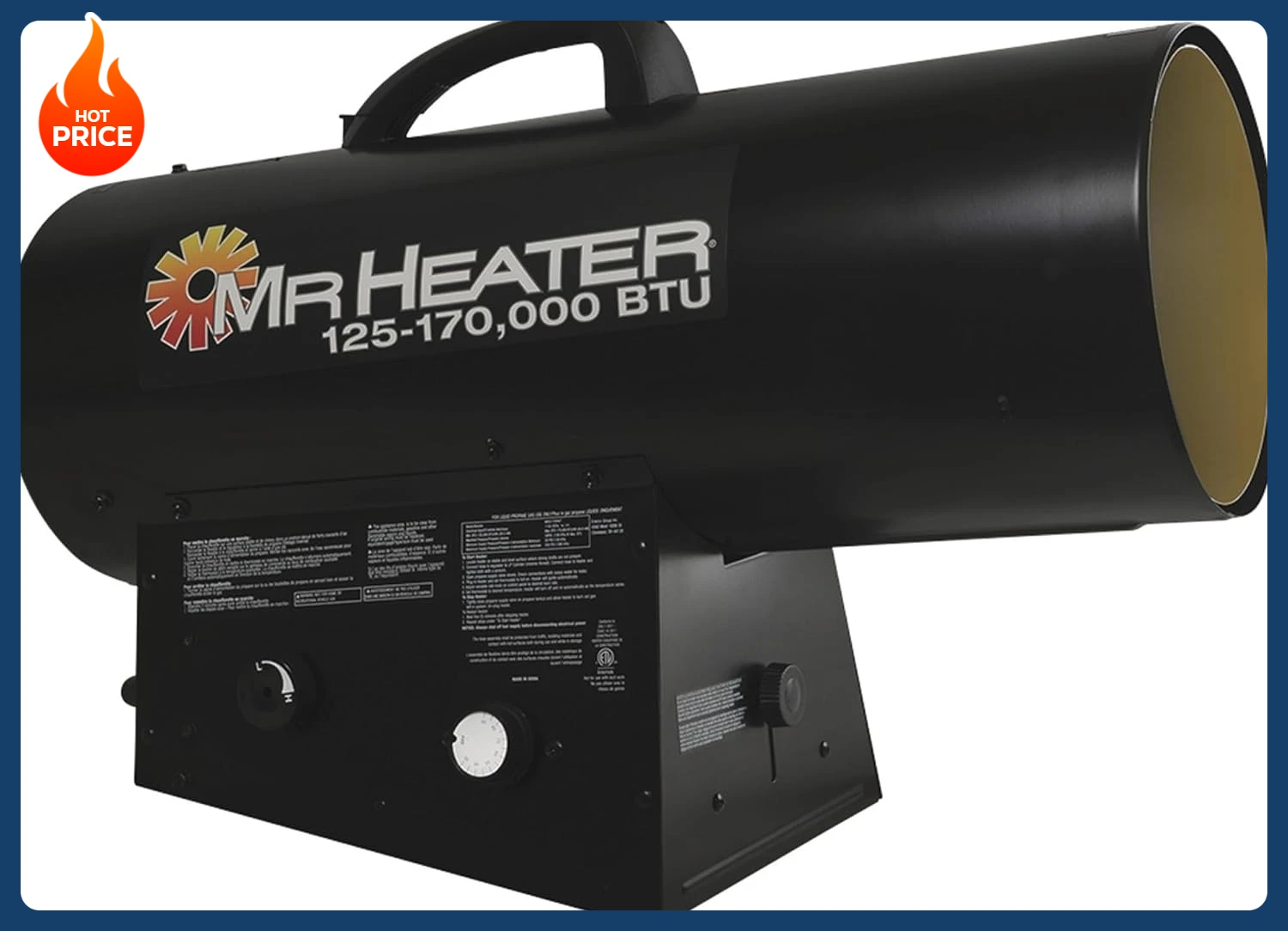 

[Limited Time Offer!]MH170QFAVT 170,000 BTU Portable Propane Forced Air Heater with Quiet Burner Technology - Heavy Duty Outdoor