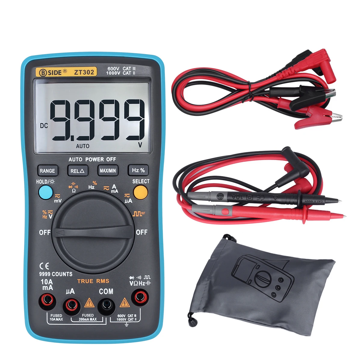 

New Digital Multimeter BSIDE ZT301 302 True-RMS DC/DA Voltmeter Ammeter Multimetro DMM Resistance Ohm Cap Hz Temp Tester