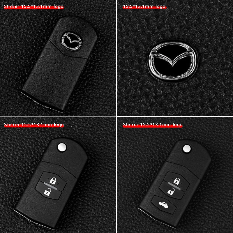 Car Key Badge Emblem Replacement Car Remote Key Sticker for Mazda 2 Mazda 3 MS Mazda 6 CX-5 CX3 Accessories