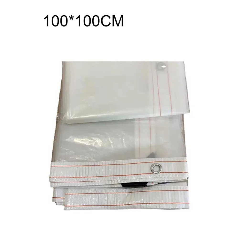 Polyester PVC Clear Tarp Featuring Rip Resistant Construction Heat Sealed Edges and Anti Rust Eyelets for Outdoor Plant Coverage