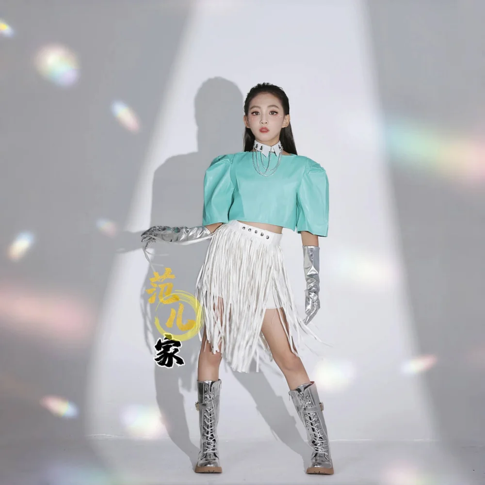 女の子ヒップホップストリートダンスパーティードレス子供のためのガール Kpop 衣装ブルージャズダンスパフォーマンススーツステージショーダンスウェアステージ