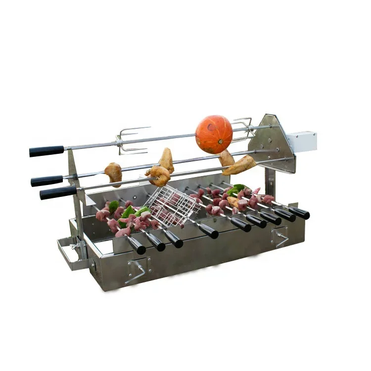 Cyprus  BBQ  Stainless Steel Grill  Grilling Chicken Small Portable Skewers Rotisserie For Travel