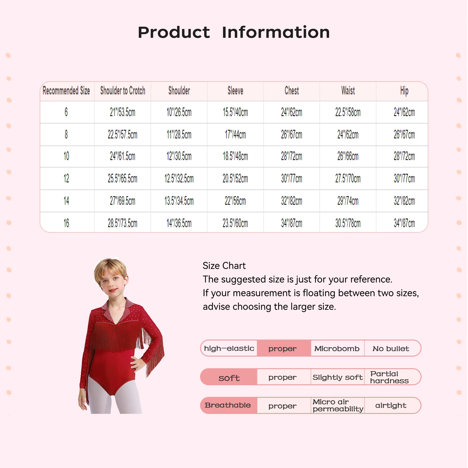 Maglia da ginnastica ritmica per bambini e ragazzi, body da ballo latino jazz, body a maniche lunghe per gare di sala da ballo, feste, spettacoli teatrali