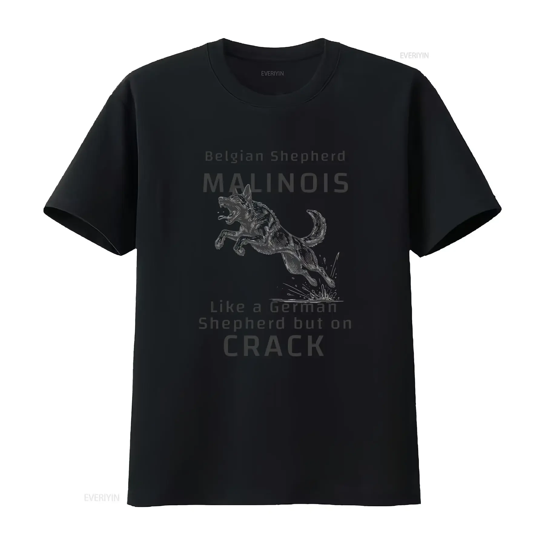 Belgian Sheperd Malinois T Shirt German Shepherd on Crack Funny Design vintage Washed Breathable streetwear