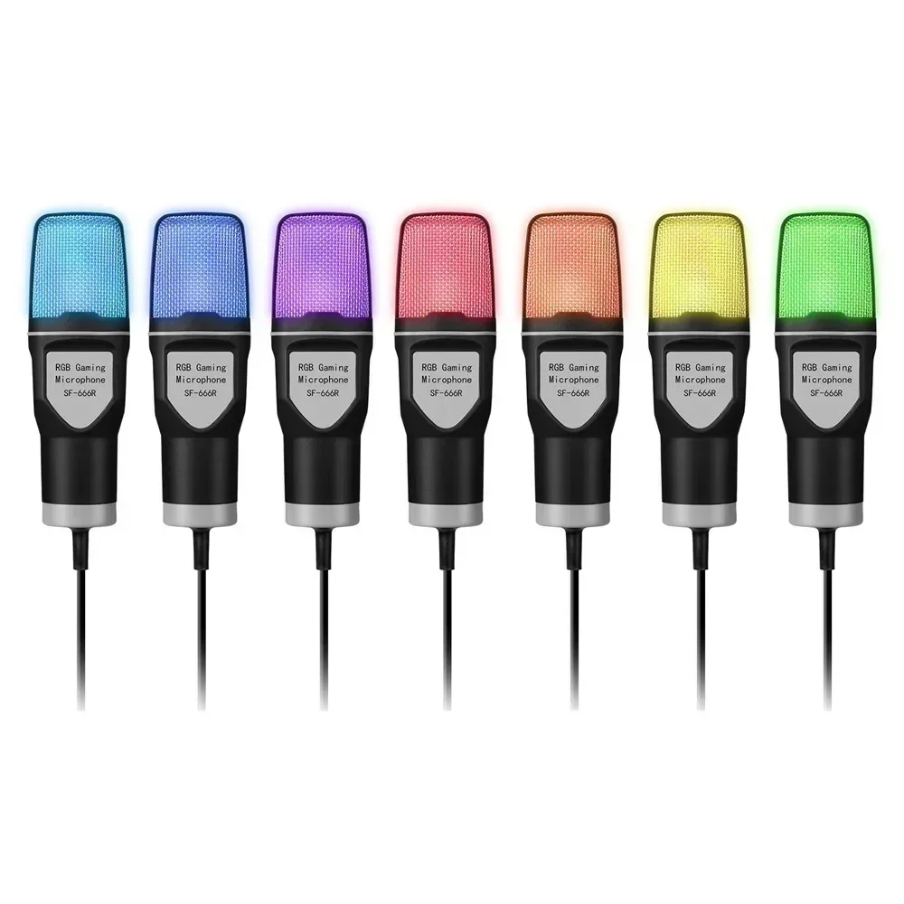 USB-микрофон RGB микрофон конденсатор проводной игровой микрофон для студии звукозаписи подкастов потоковая передача ноутбука настольного ПК