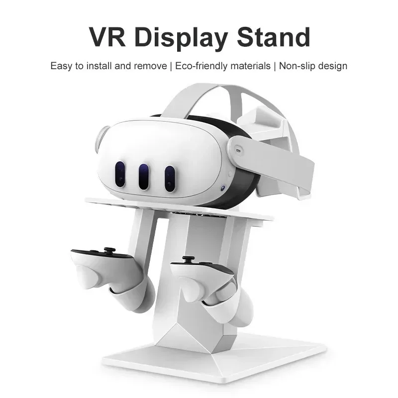 Controller Headset Holder Desktop Stable Virtual Reality Display Stand Removable Adjustable for Meta Quest 3 VR Accessories