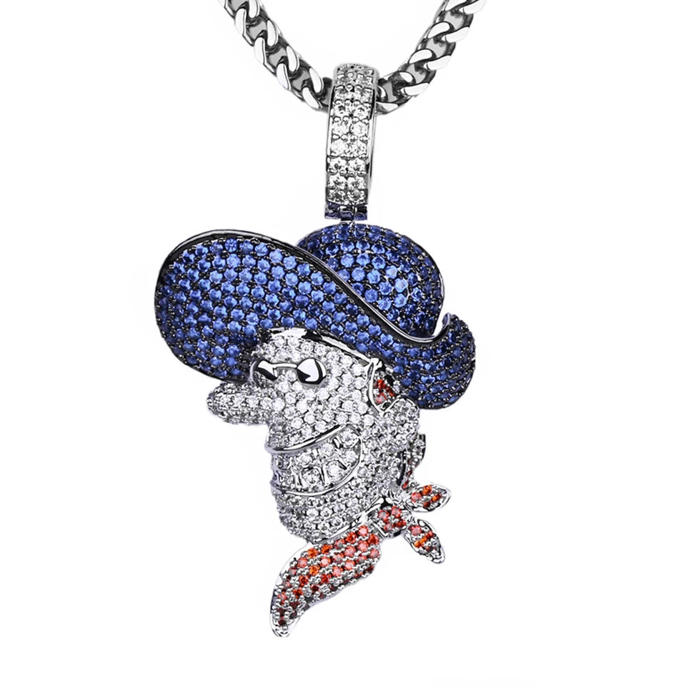 

VANAXIN Cartoon Anime Character Pendant for Men Women Iced Out Hip Hop Color Cubic Zirconia Bling Rapper Jewelry