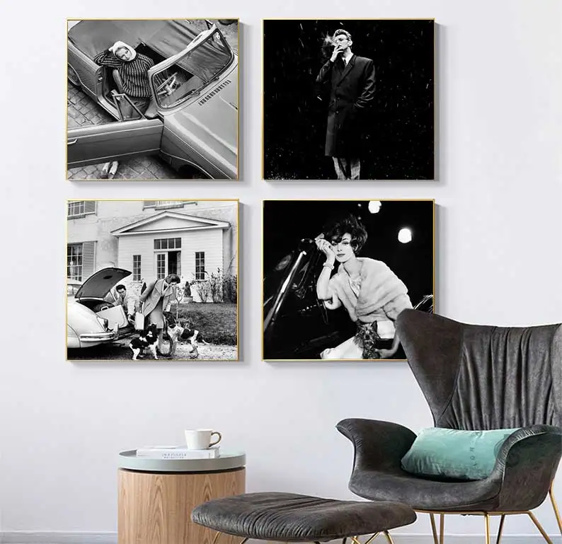 Modern Black And White Famous Celebrity Wall Art Picture Posters And Prints Canvas Paintings Home Decoration Square Poster