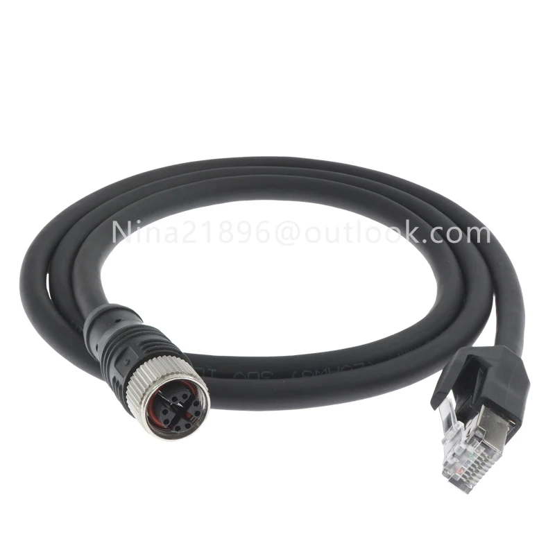 

M12-8 core X-type female connector to RJ45 Ethernet high-flexibility drag chain double shielded connector twisted-pair cable