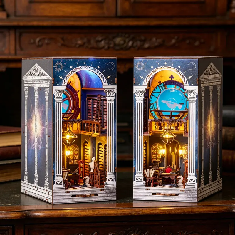 

DIY Book Nook Kits Magical Library Wooden 3D Puzzles Miniature Bookend Dollhouse Building Toys Bookshelf Insert Decor Sets