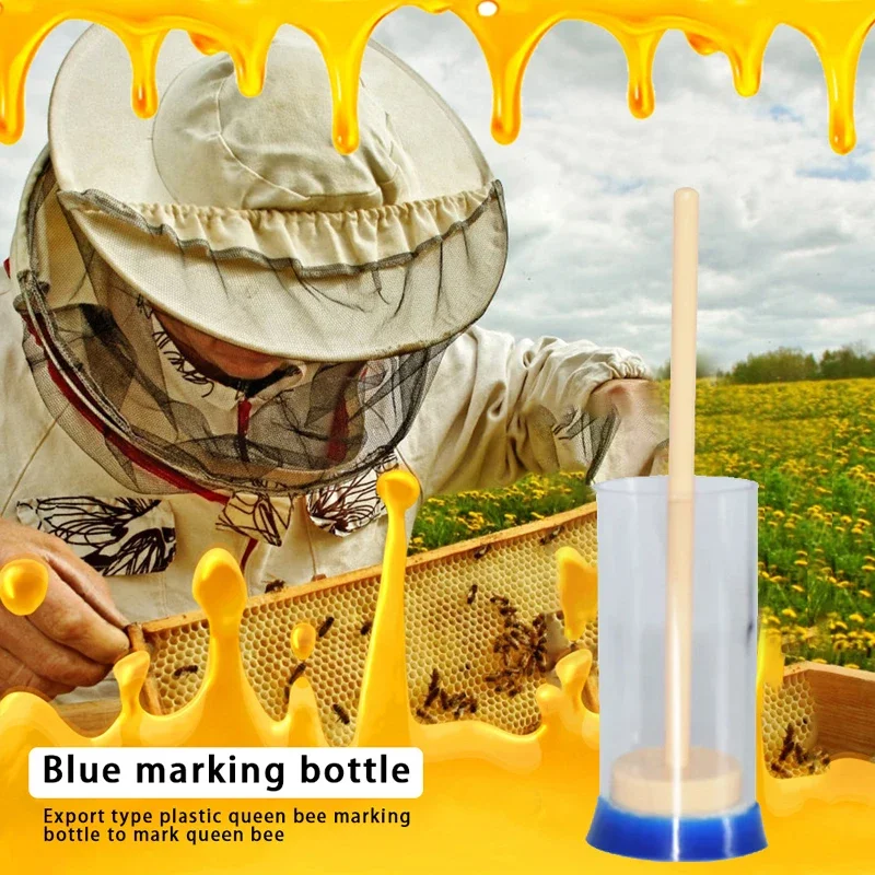 Bee Queen Marking Cage Bottle With Soft Plunger New Bee Marker Grid Mark Non-Toxic Beekeeping Equipment Beekeeper Essential Tool