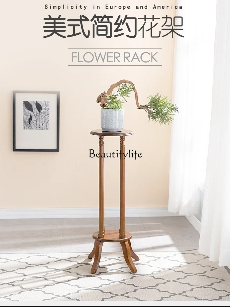 American living room round flower several European retro bonsai rack