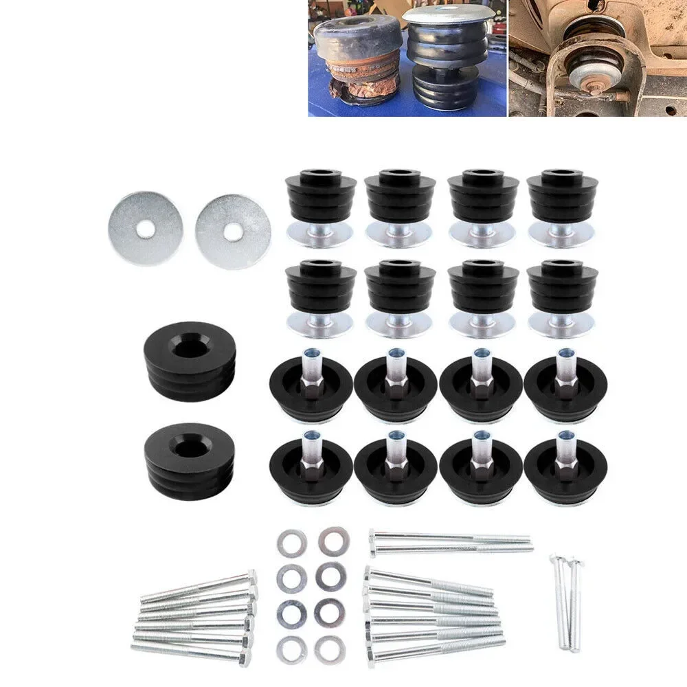 

Chassis Parts Body Cab Mount Bushing Kit Black Red For 08-16 Ford F250 F350 Super Duty 2/4WD