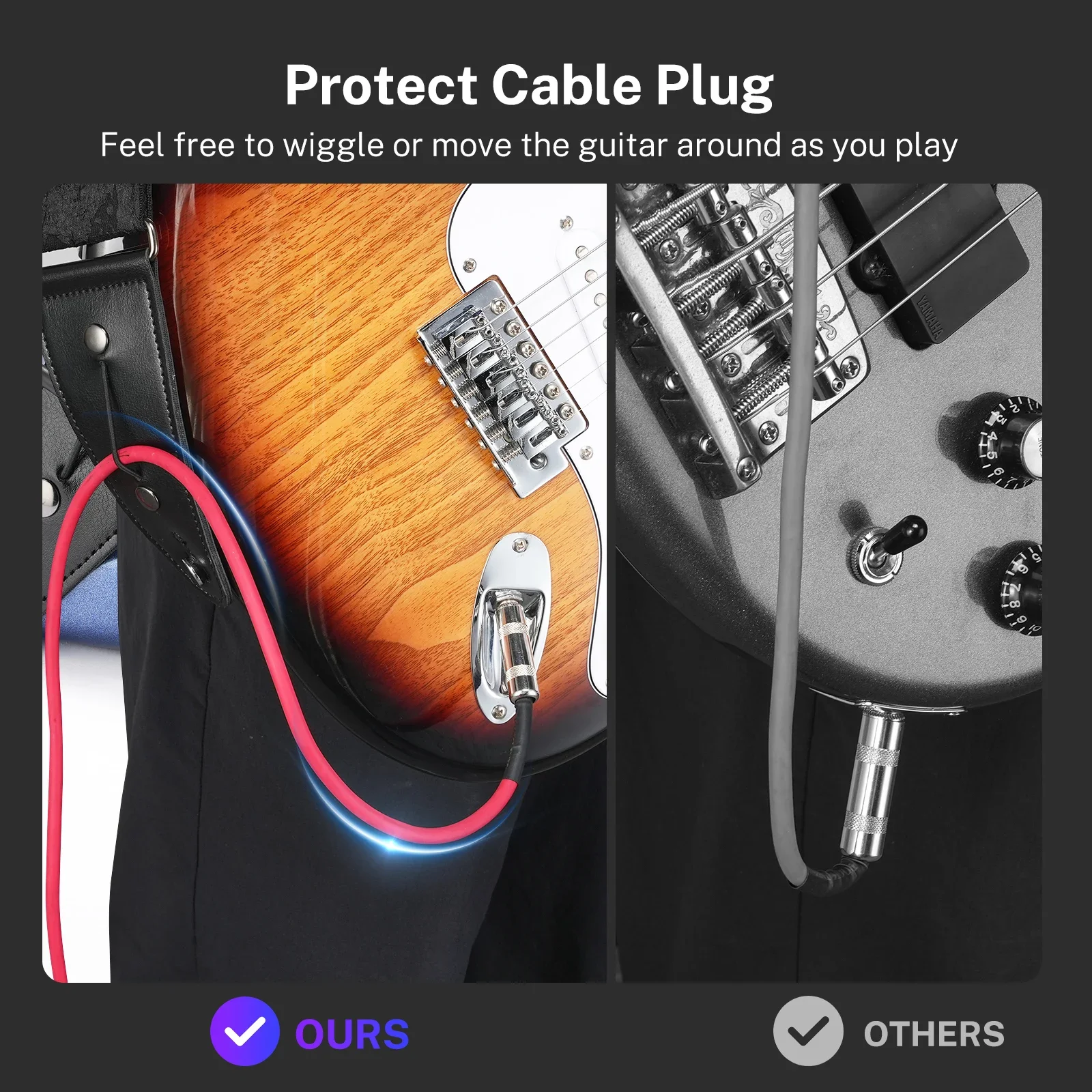 

2025 new Secure Guitar/bass Rig Lekato Pro Stage Strap Floral Embossed 2.5" Padded W/locks & Cable Fix + 6 Picks