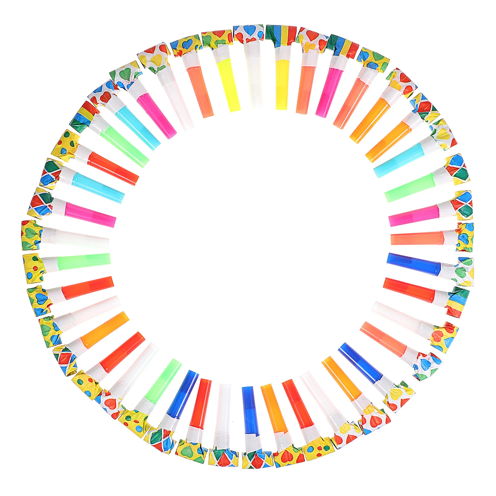 

50Pcs Party Blowers Bright Birthday Blowouts for Parties Colorful Noisemakers Party Supplies Blowers Birthday Blowouts,