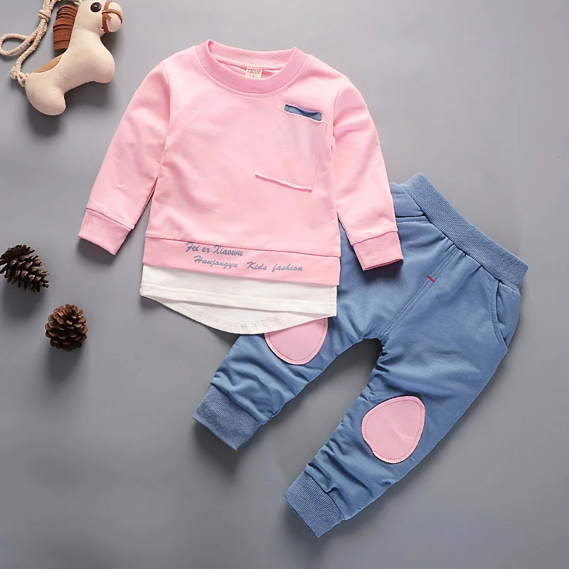 New Spring Autumn Baby Girl Clothes Suit Infant Outfits Children T-Shirt Pants 2Pcs/Sets Toddler Casual Costume Kids Tracksuits