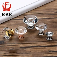 KAK-perillas de cristal con diseño en forma de diamante, 20-40mm, tirador de cajón de armario, puerta de armario de cocina, herrajes para armario