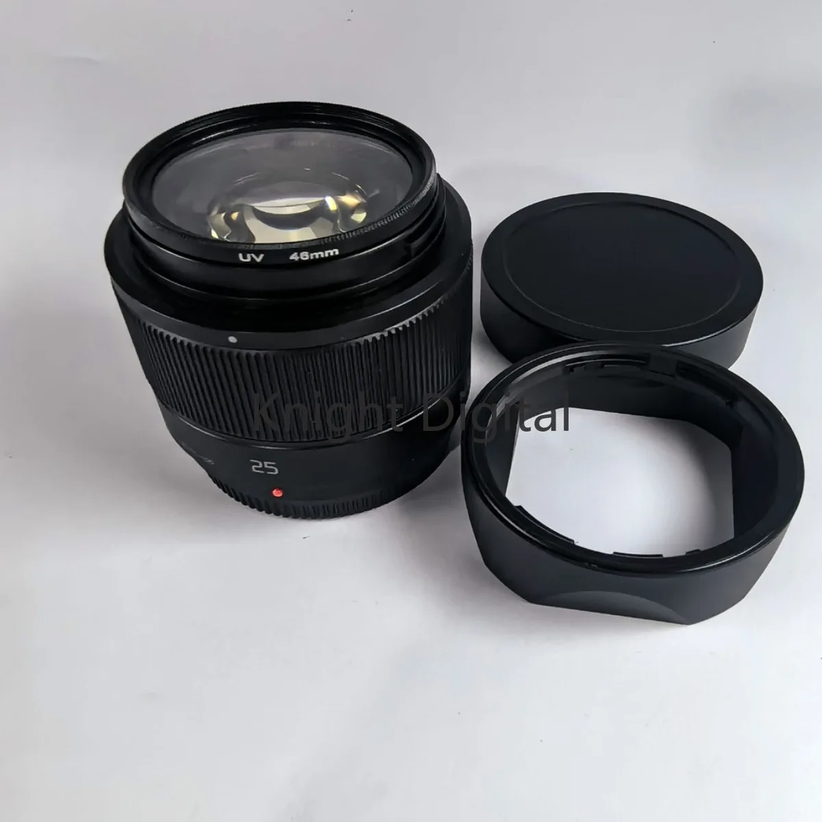 Capa de lente quadrada de liga de alumínio com tampa de lente de metal para panasonic lumix25mm f/1.7 acessórios de fotografia de lente de câmera