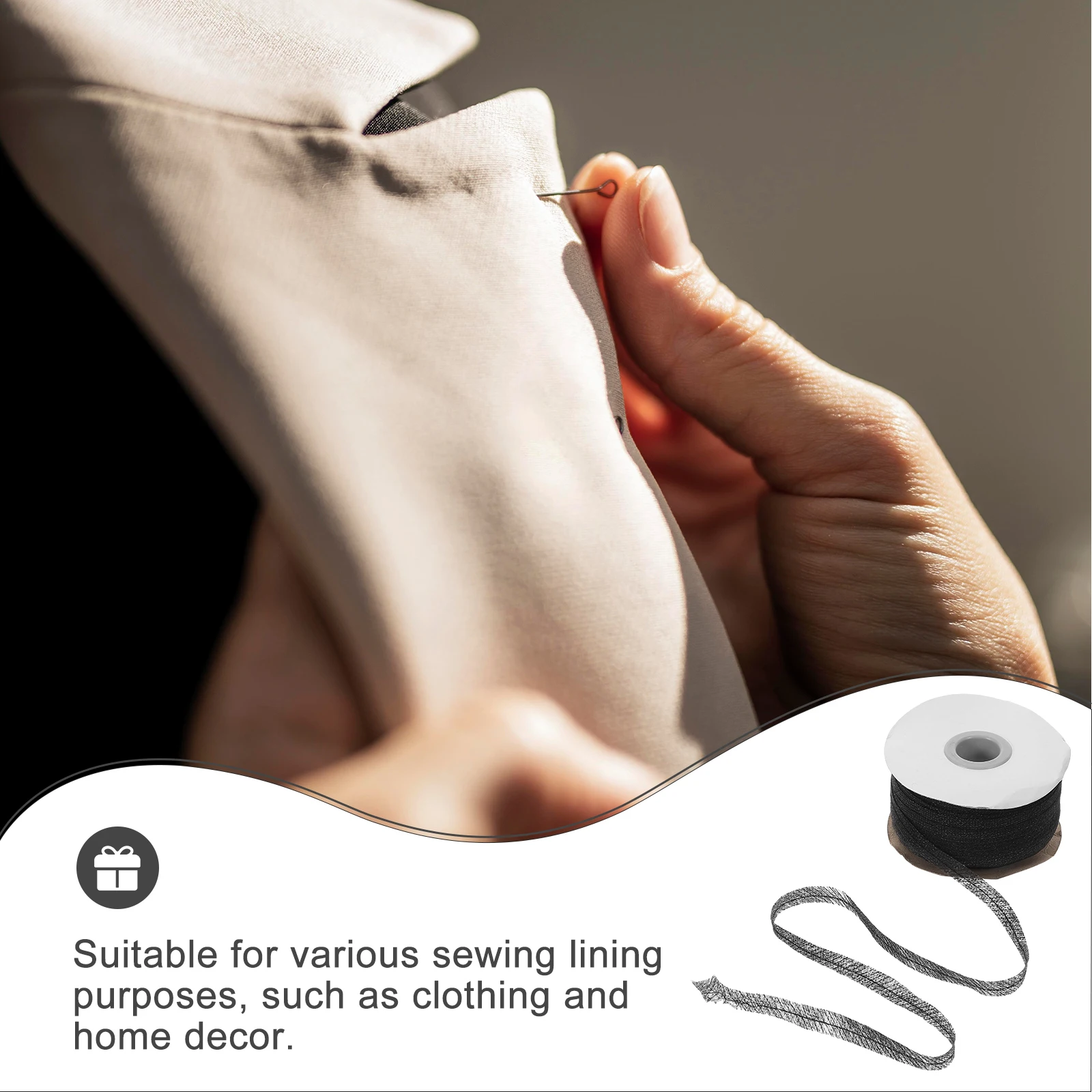 

Durable Non-Woven Lining Fabric Adhesive Fusing Web for Sewing -On Roll Fusible Interfacing Strip White Stretch Lining