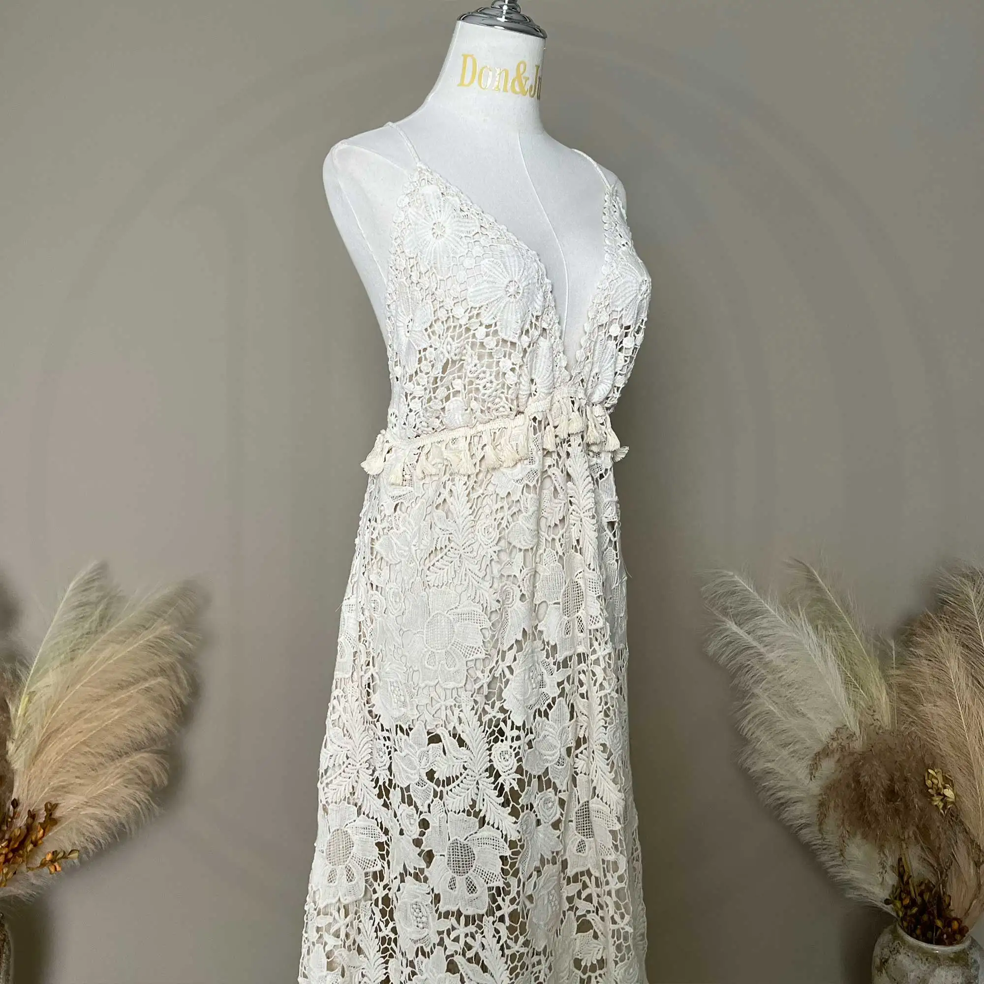 

Wedding Women's Sexy Hollow-Out Photography Dress V-Neck Spaghetti Strap Embroidered Side-Slit Dresses Maternity Clothes Photo