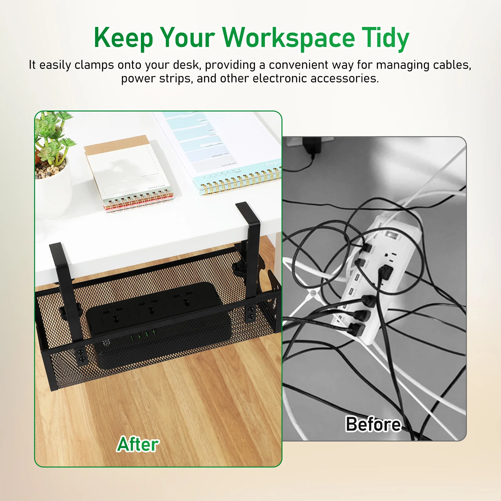 1 مجموعة 1 مجموعة تحت مكتب منظم الكابلات صينية المشبك على إدارة الأسلاك لمكتب حامل الحبل لا تركيب الحفر المشبك قابل للتعديل