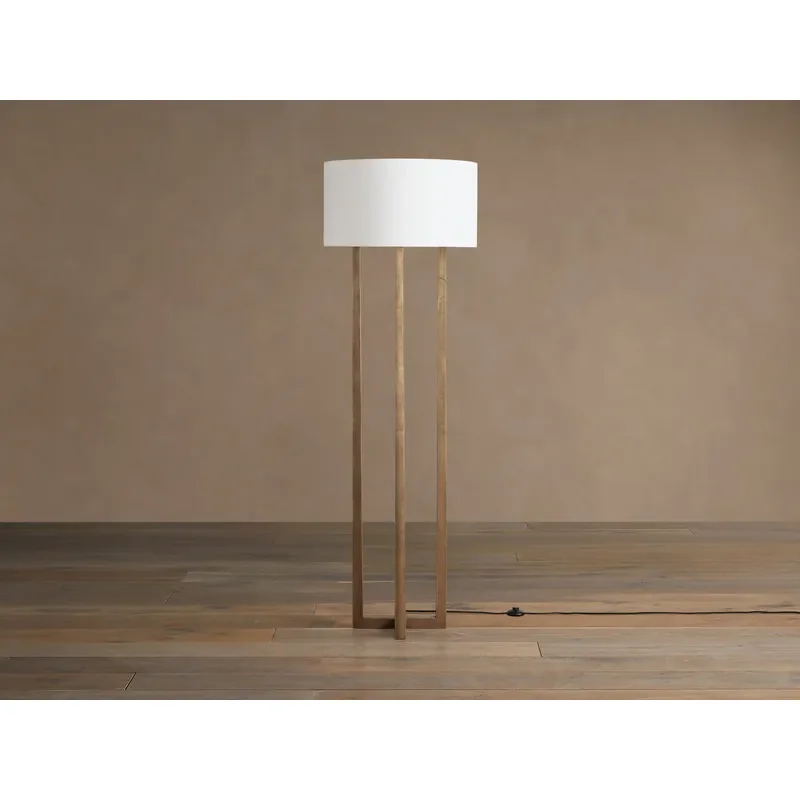 Vintage American European Standing Light Fabric Lampshade Floor Lamp Indoor Lights Factory Customization for Bedroom Living