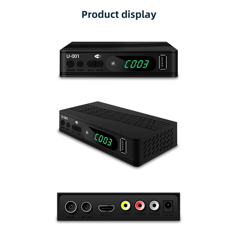 DVB-T2 TV チューナー 地上波衛星 TV レシーバー デジタル TV デコーダー HEVC DVBT2 H.264 HD TV ボックス USB 2.0 セットトップ ボックス EU プラグ