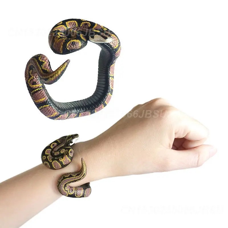 Tricky Spoof Simulation Snake Toy Snake Bracelet Simulation Animal Model Realistic Appearance Portable Suitable For Halloween