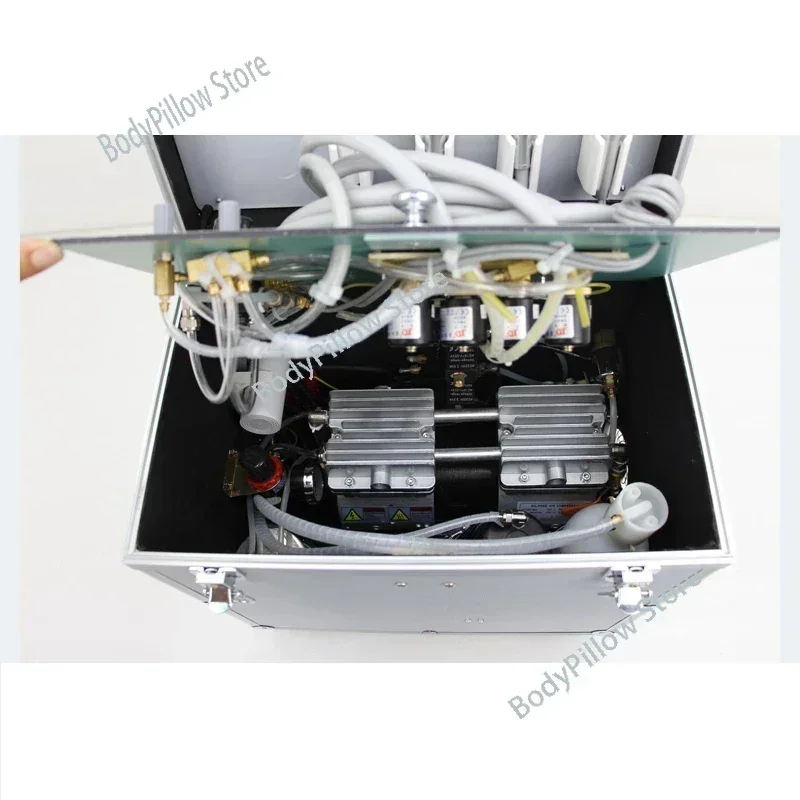 New Model High Quality Portable Dental Unit with Three Way Syringe Oilless Air Compressor