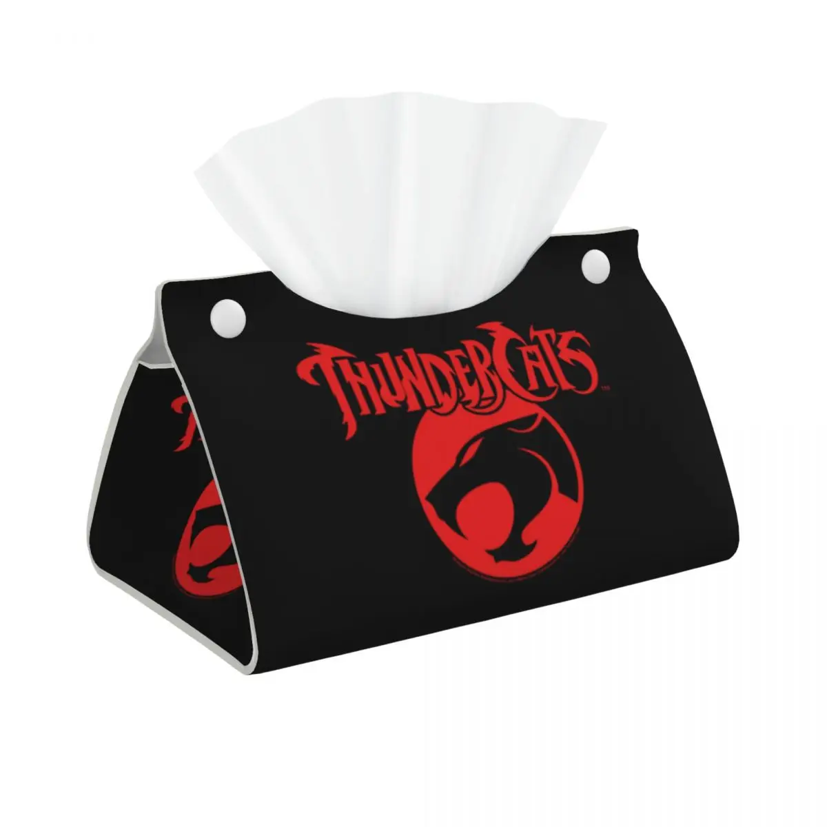 Custom Thundercatss Logo Tissue Box Holder Rectangular HiMan Cheetara PU Leather Facial Tissue Box Cover for Car Office