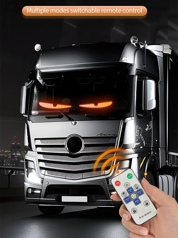 Truck Car Devil Eye LED Pixel Panel Light Remote Control Animation Screen Matrix Pixel Panel Foldable Lighting For Car 12V/24V